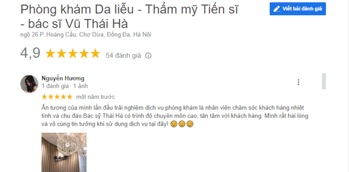 Review đi khám tại Phòng khám Da liễu Bác sĩ Thái Hà