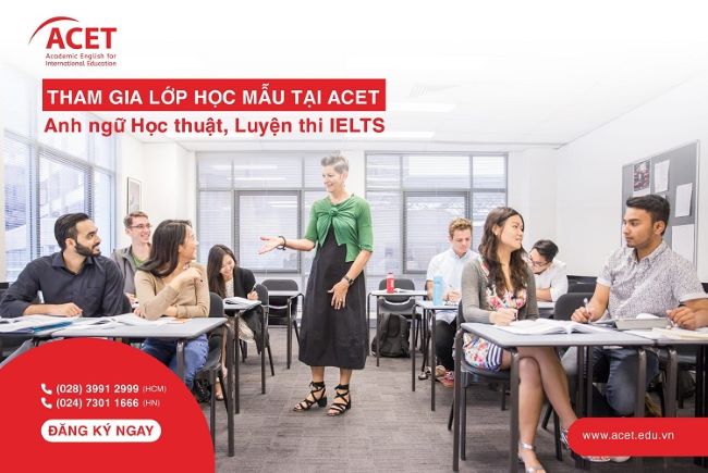 Các lớp luyện thi IELTS tại ACET được giảng dạy bởi cả giáo viên bản ngữ và giáo viên Việt Nam | Nguồn: ACET 