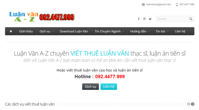 Website dịch vụ viết luận văn thuê ở TPHCM - Luân văn A - Z