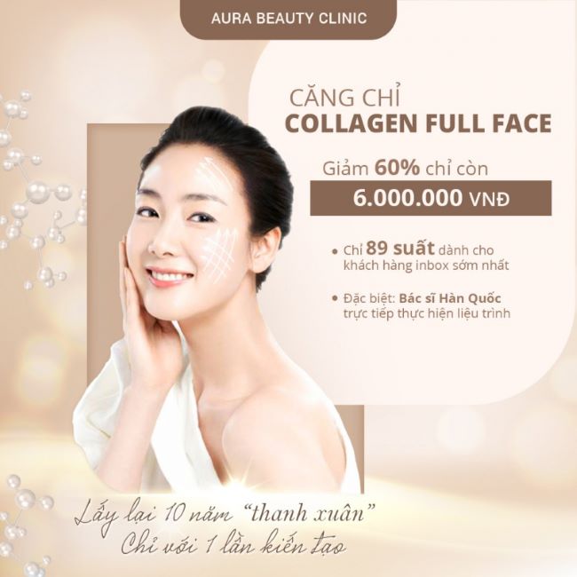 Aura Beauty Clinic được coi là cơ sở đầu tiên tại thành phố sử dụng sợi chỉ collagen an toàn để nâng cơ mặt | Nguồn: Aura Beauty Clinic 