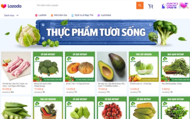 Người mua sắm có thể tìm thấy mọi thứ họ cần cho các bữa ăn trong tuần cho gia đình mình trên ứng dụng Lazada | Nguồn: Lazada