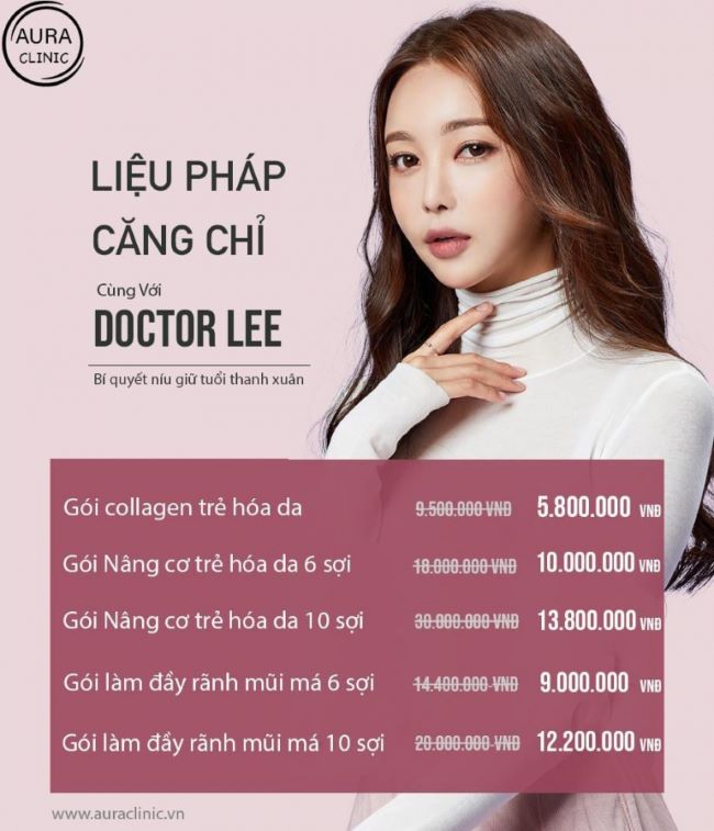 Aura Beauty Clinic được đánh giá là địa chỉ tiên phong áp dụng phương pháp căng da mặt bằng chỉ collagen an toàn | Nguồn: Aura Beauty Clinic 